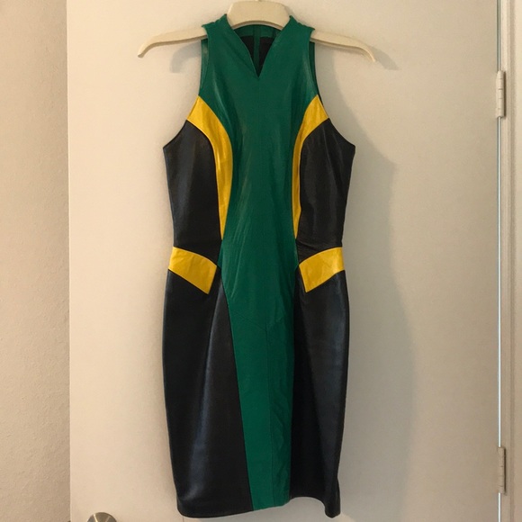 Michael Hoban Dresses & Skirts - Sexy Race Inspired Leather Dress - Vintage